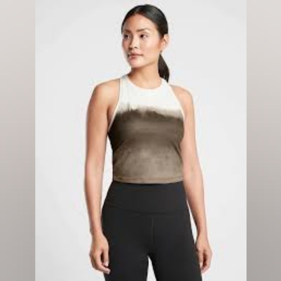 Athleta Shanti Watercolor Stripe Crop Tank Top NWT, size Medium - Picture 1 of 11